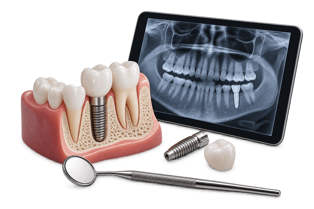 Model implantu zęba oraz diagnostyka obrazowa przed implantacją