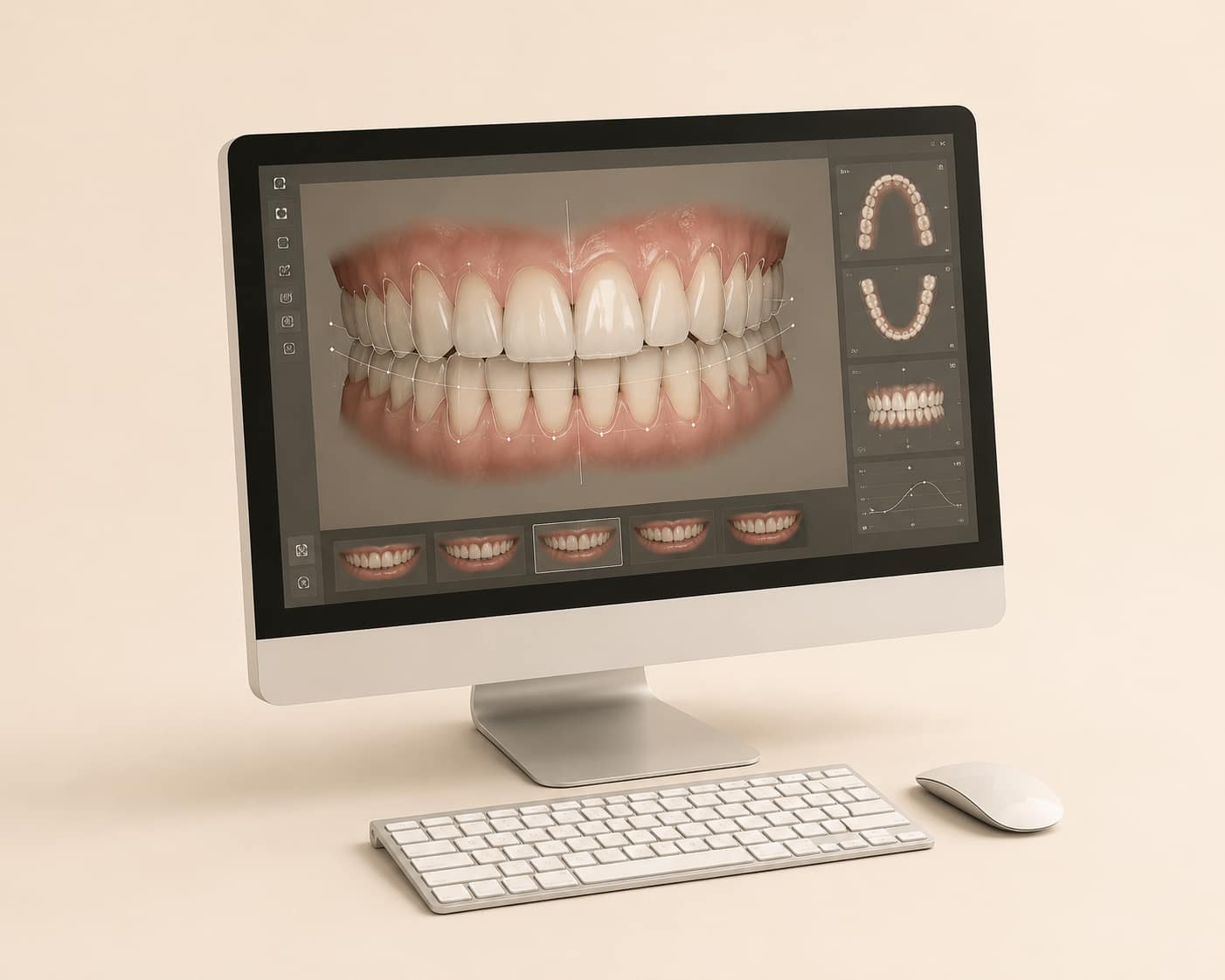 Cyfrowe projektowanie uśmiechu na podstawie wizualizacji 3D zębów